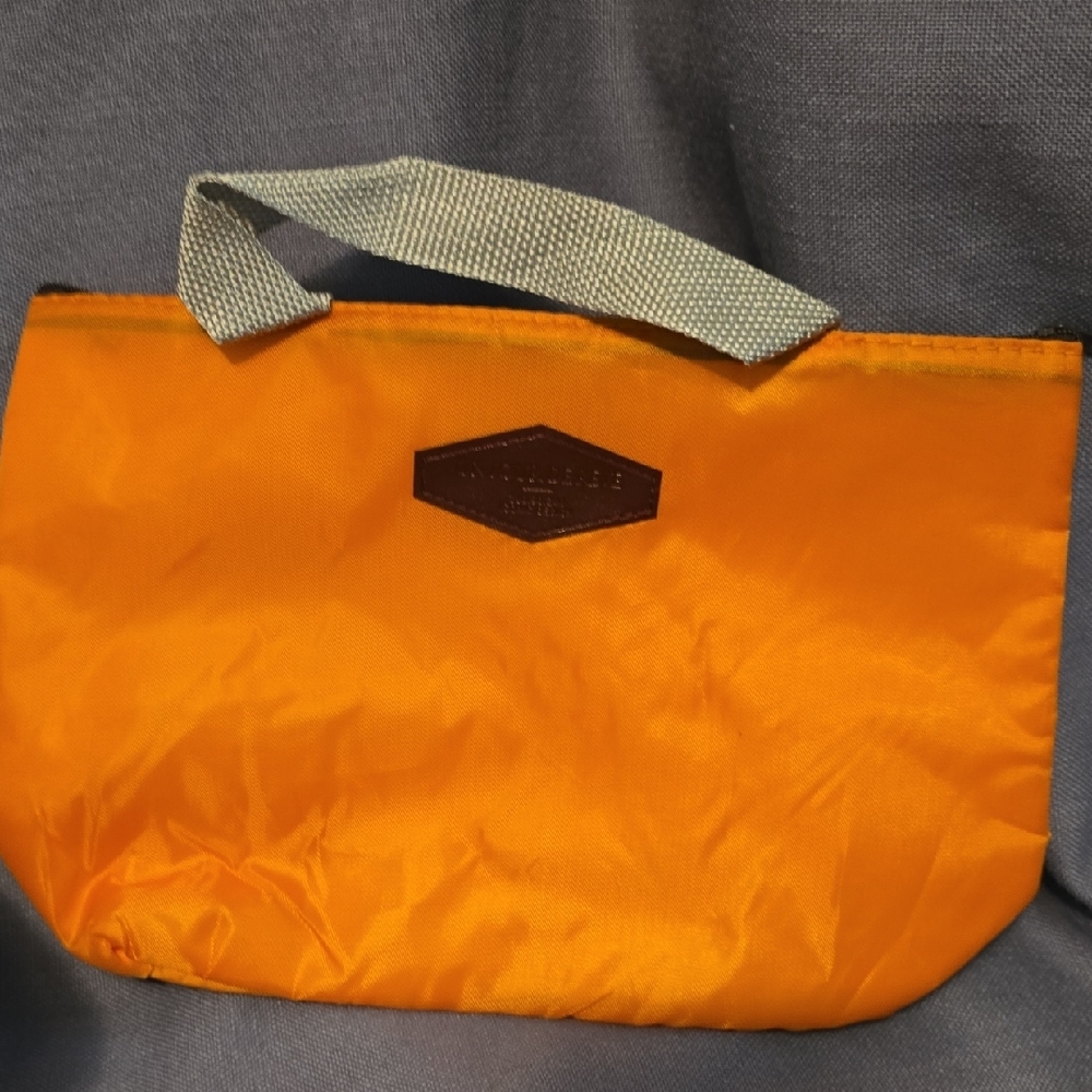Orange Lunch Bag with Gray Handle
